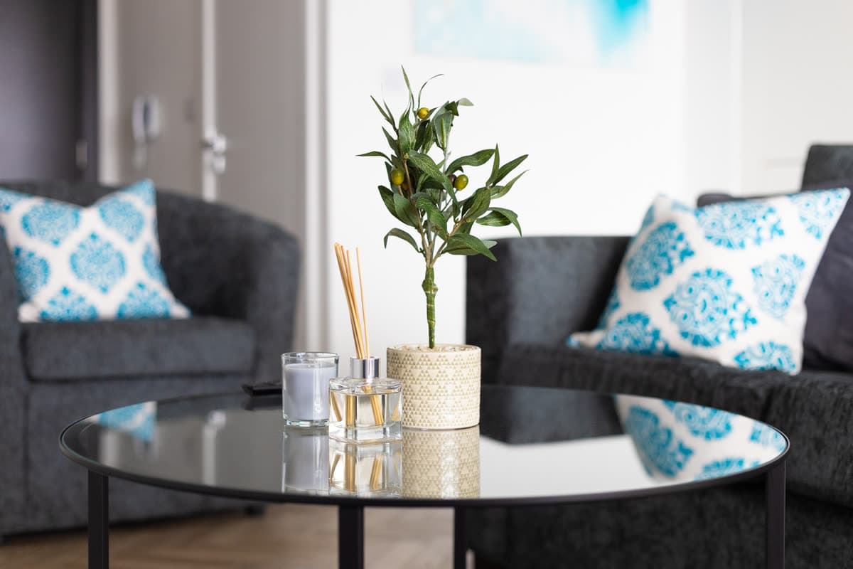 Styled living space in an apartment we operate